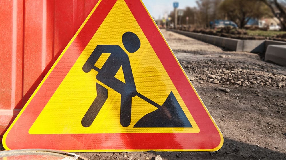 Panneau Travaux en cours